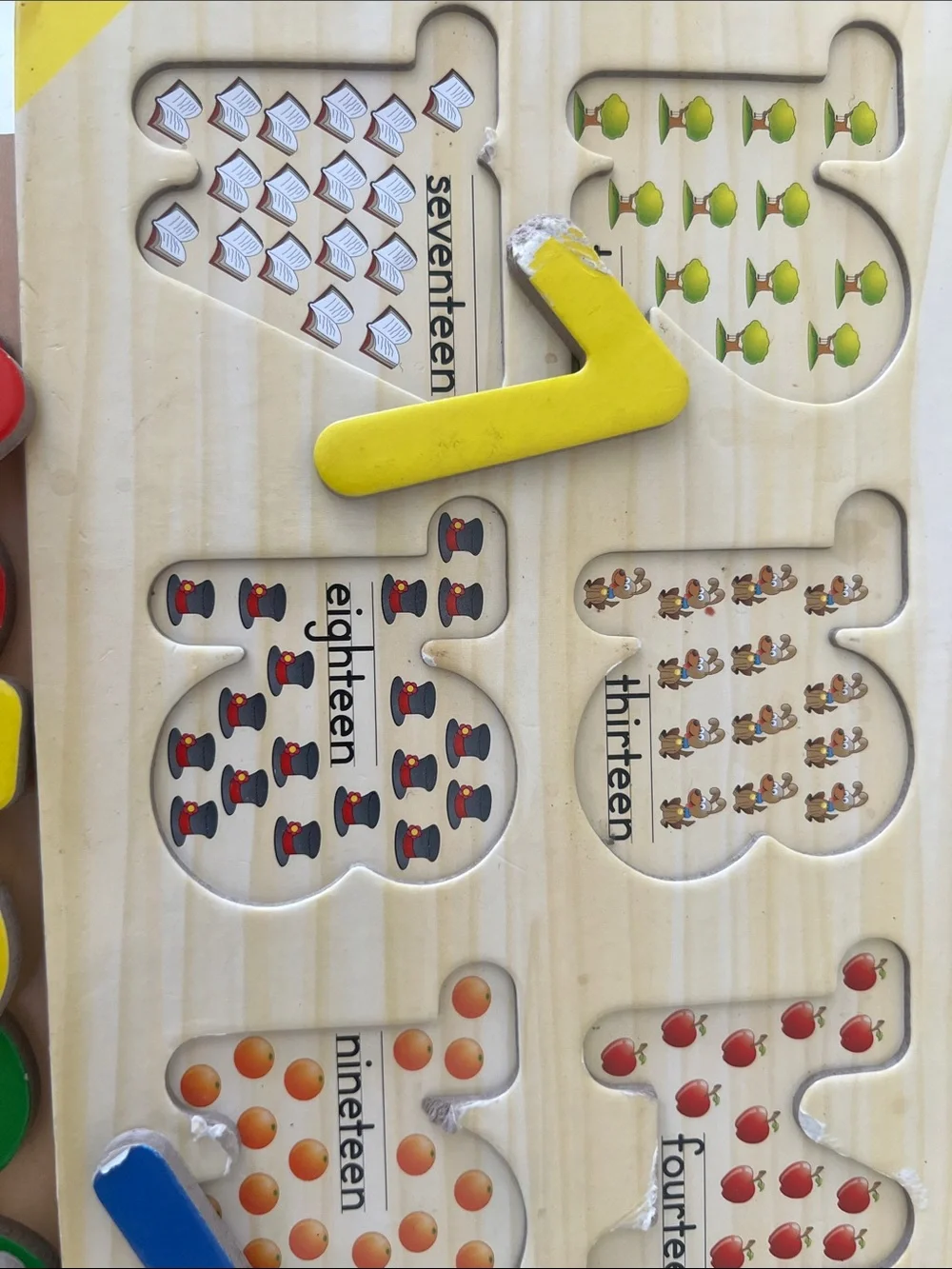 Wooden Number & Animal Puzzle Board
